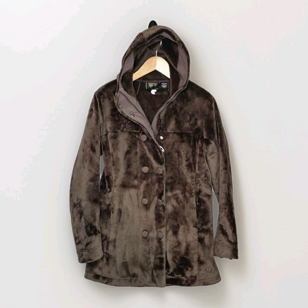 Mountain Hardwear Women's  Plush Faux Fur Fleece Coat with‎ Hood -Size Medium